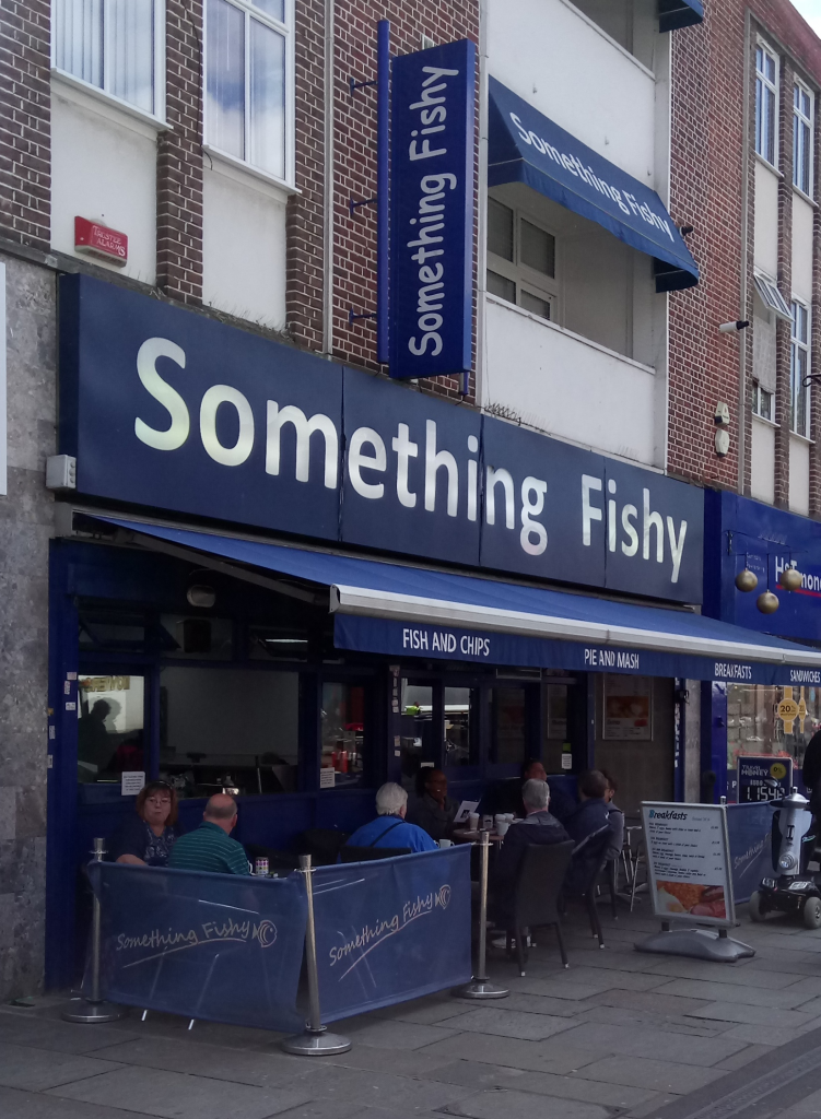 Exterior of Something Fishy Fish and Chip Shop in Lewisham
